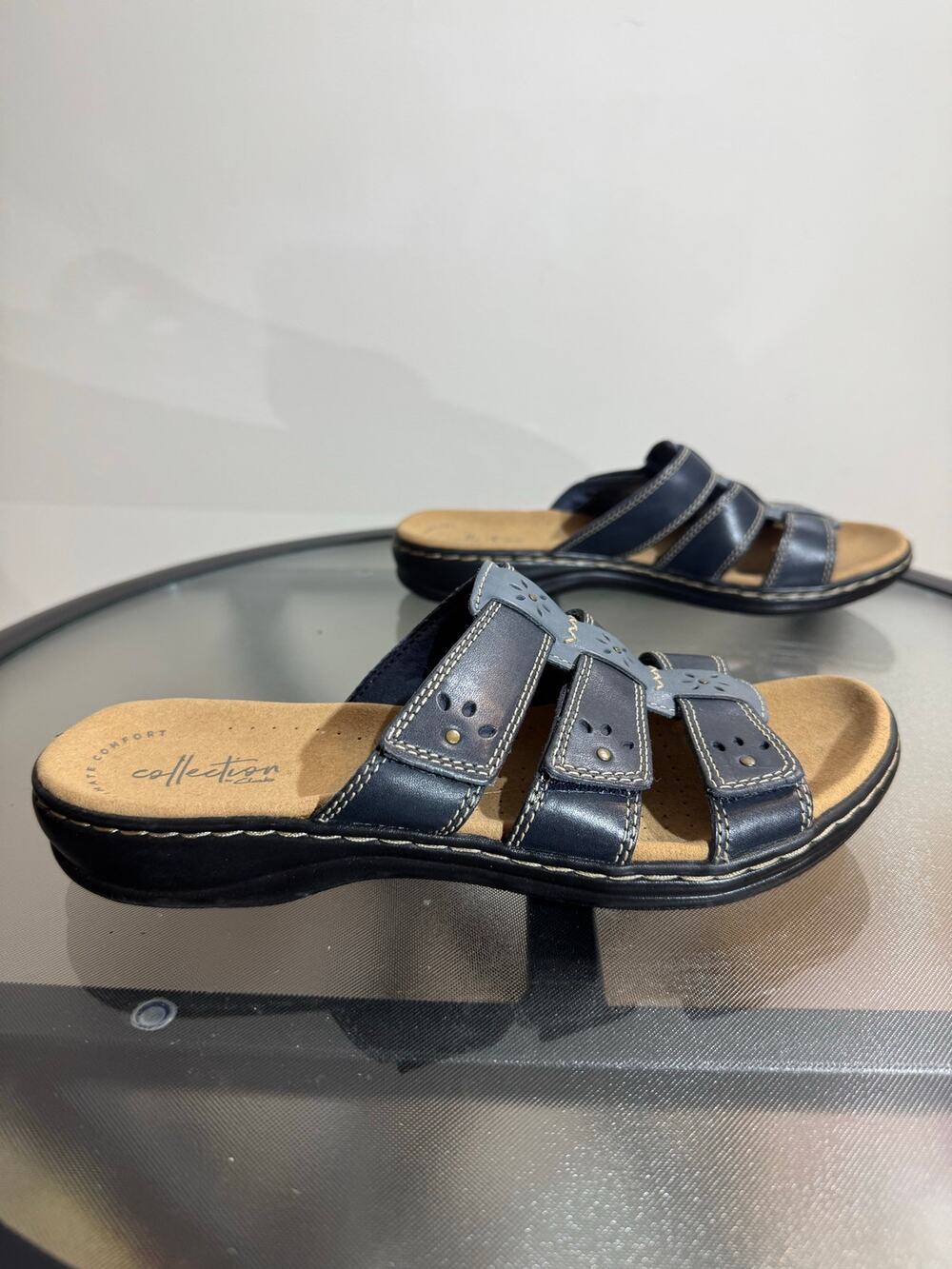 Clarks Collection Navy Velcro Sandals
